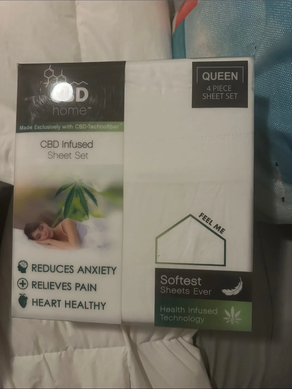 Queen 4-Piece White Sheet Set - CBD Infused Comfort